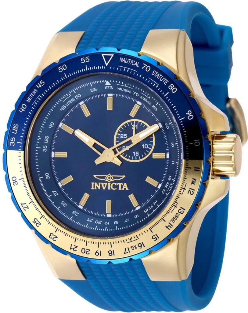 Invicta 49732 Aviator Orologio Quarzo Blu e Oro - Shop Online