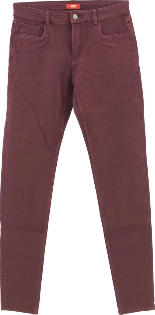 33017 Esprit, Medium Rise Slim, Damen Jeans, Stretchdenim, bordeaux, W 25 L 32
