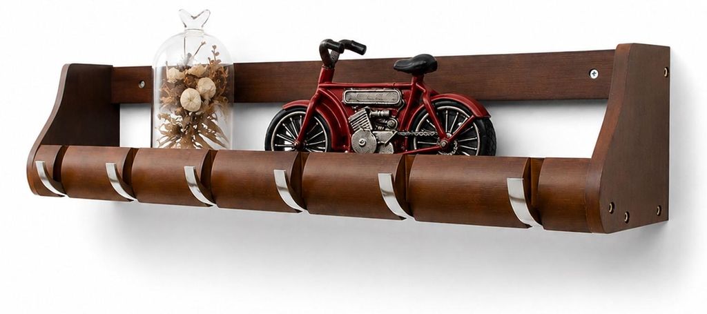 Garderobenleiste 76cm Massiv Bambus Farbe Espresso Produktbild 