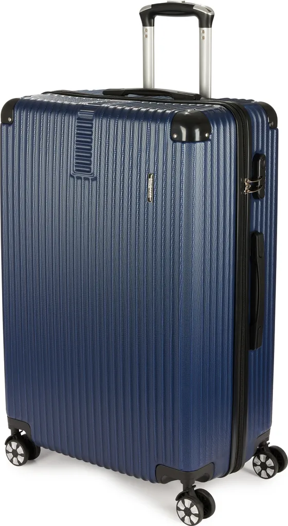 Trolley XL BRUBAKER London Blu - Valigia ABS 76cm 4 Ruote Doppie