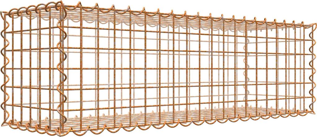 Rostige Gabione 100 cm x 30 cm x 30 cm (L x H x T), Maschenweite 5 cm x 5 cm, Spirale