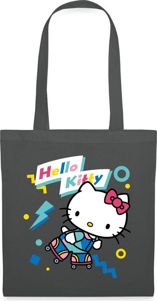 Spreadshirt Hello Kitty 90er Stil Mit Rollschuhen Stoffbeutel, One size, Graphite