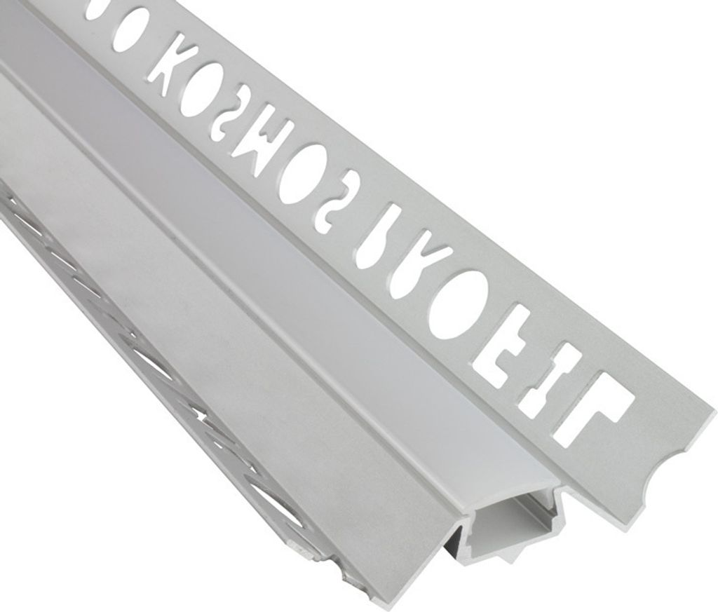 IN-T77 LED Alu Fliesenprofil Ecke innen 10mm silber 2m opal