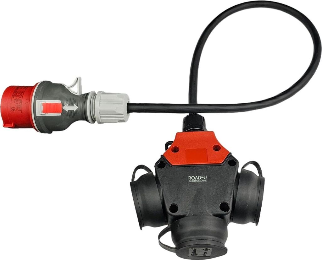 CEE-Adapterkabel-Anhänger 230 V 16 A CEE-Stecker und Schutzkontaktstecker mit Schutzhülle 3-poliges Kabel für europäische Steckdosen IP44