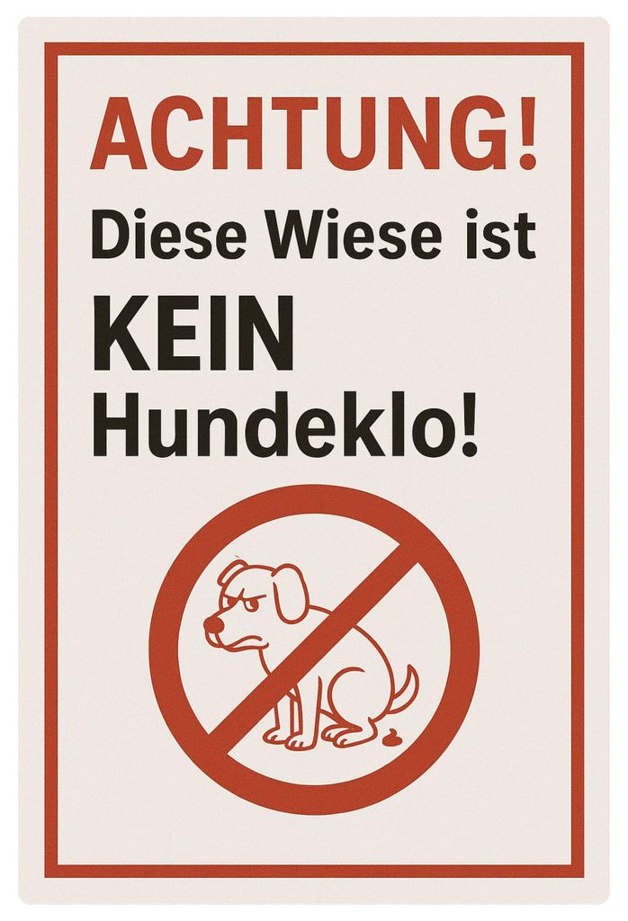 Blechschild AstraDesign 20x30 cm „Kein Hundeklo“ – Metallschild Wanddeko, Schild, Geschenkidee