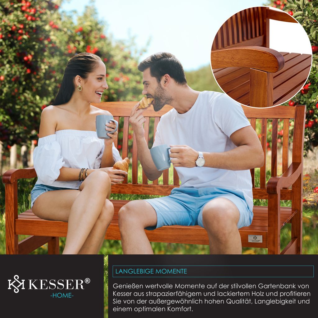 KESSER® Gartenbank Holz Holzbank wetterfest | Parkbank Produktbild 3