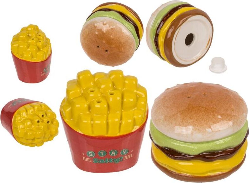 e pepe Burger e patatine fritte, spezia shakershaker fast Immagine del prodotto 