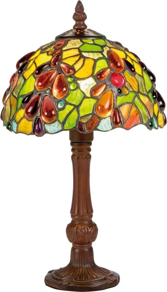 Petite Lampe Tiffany Multicolore Faite Main 35cm en Verre de Luxe