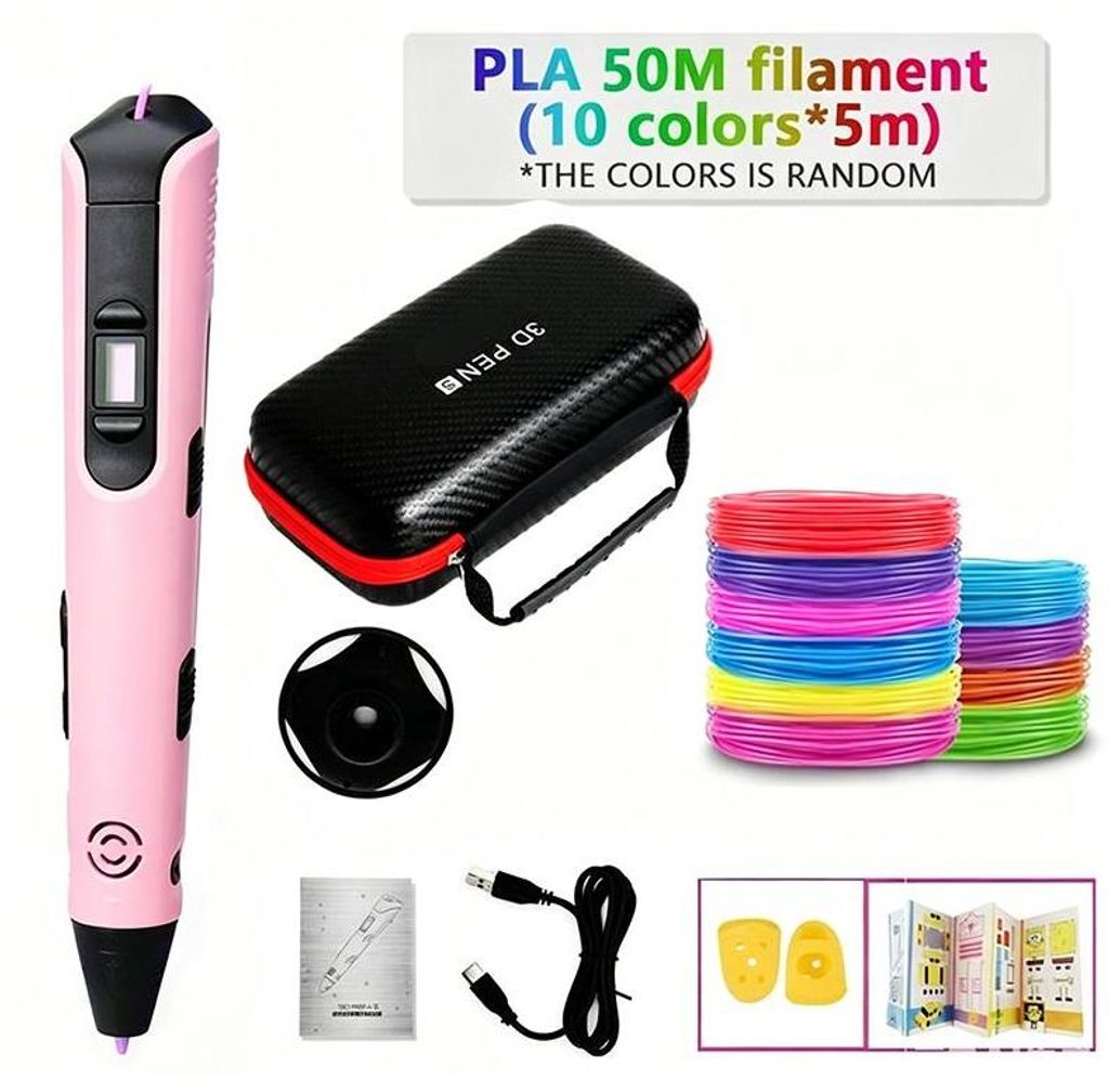ZELURXX 3D Druckstift für Kinder, DIY Malen, 3D Pen, Geschenk, Kreativspielzeug, Zeichnen, Kunststoff, mit PLA Filament, für Party, Geburtstag, W...