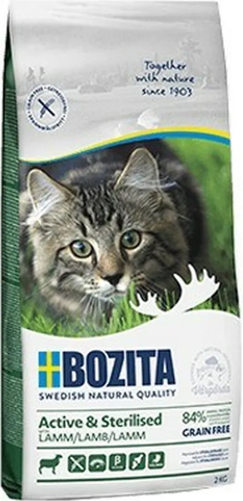Croquettes chat stérilisé digestion sensible Bozita agneau sans grain