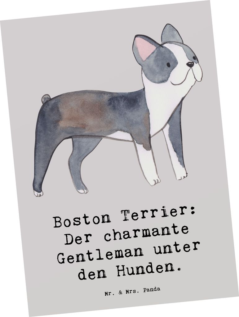 Mr. & Mrs. Panda Fotokarte Boston Terrier Gentleman - Grau Produktbild 