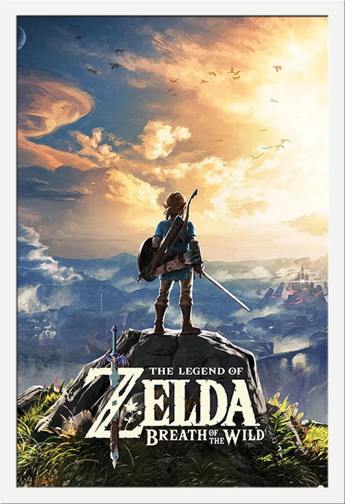 Poster Zelda Breath of the Wild Sunset encadré Shinsuke® Vitre Acrylique