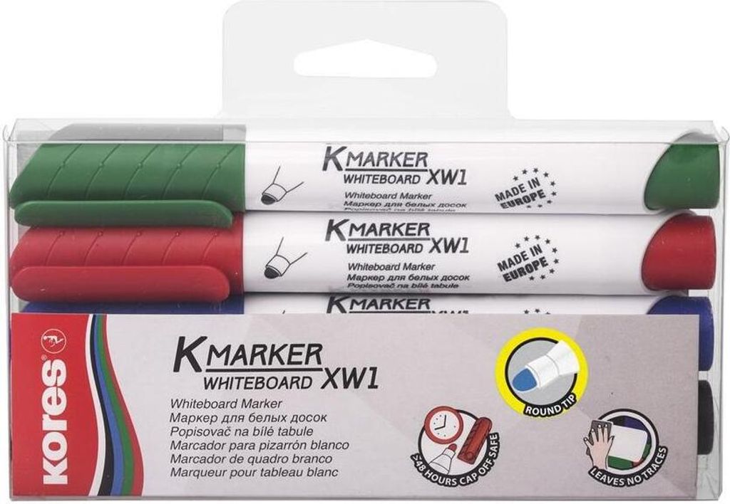 Kores Whiteboard- & Flipchart-Marker "K MARKER", 4er Etui Obrázek produktu 