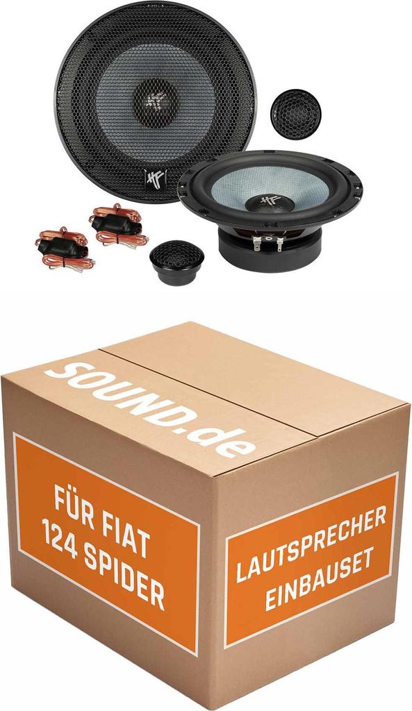 Lautsprecher Boxen Einbaupaket Front Hifonics ZS6.2E passend für Fiat 124 Spider | 2x Tief-Mitteltöner 2x Hochtöner