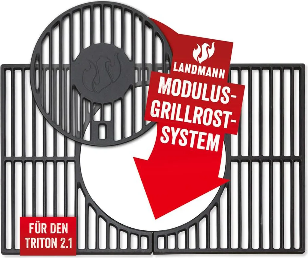 LANDMANN Système de Grille Modulus Triton 2.1 - Accessoire Barbecue Inox