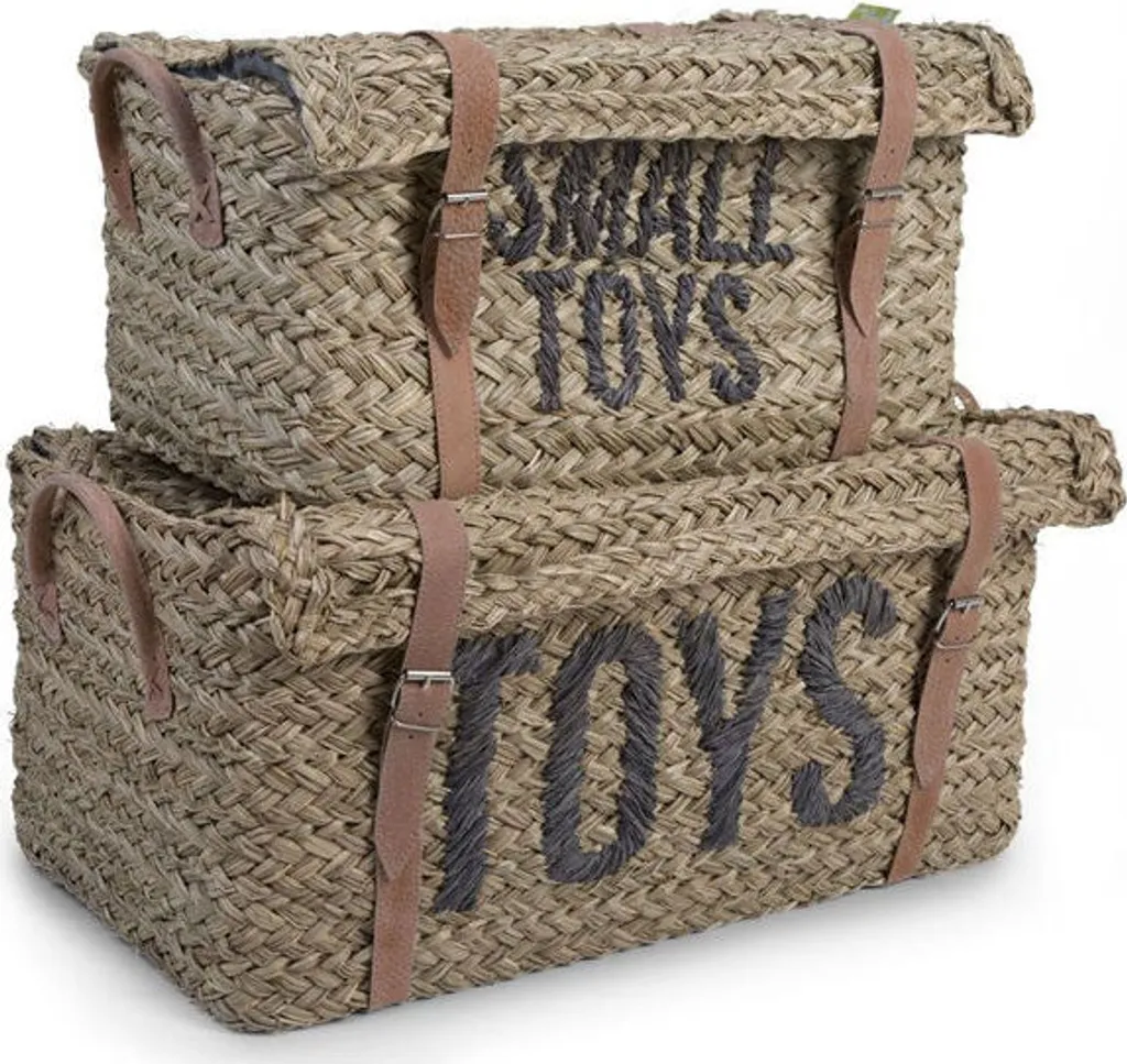 Petit Panier Jouets Childhome en Rotin Tressé - Rangement Durable 55cm