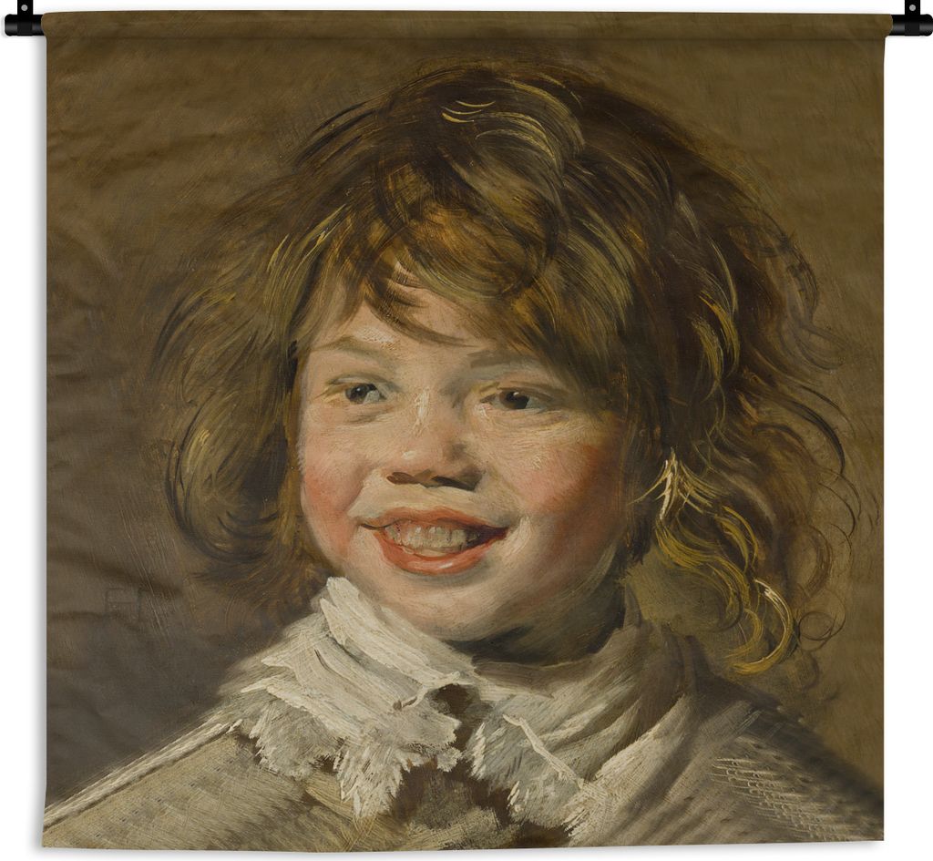 MuchoWow Wandteppich Wandbehang Lachender Junge - Gemälde von Frans Hals 60x60 cm Tapisserie Dekoration Wandtuch - Dekorationen - Wand Decke