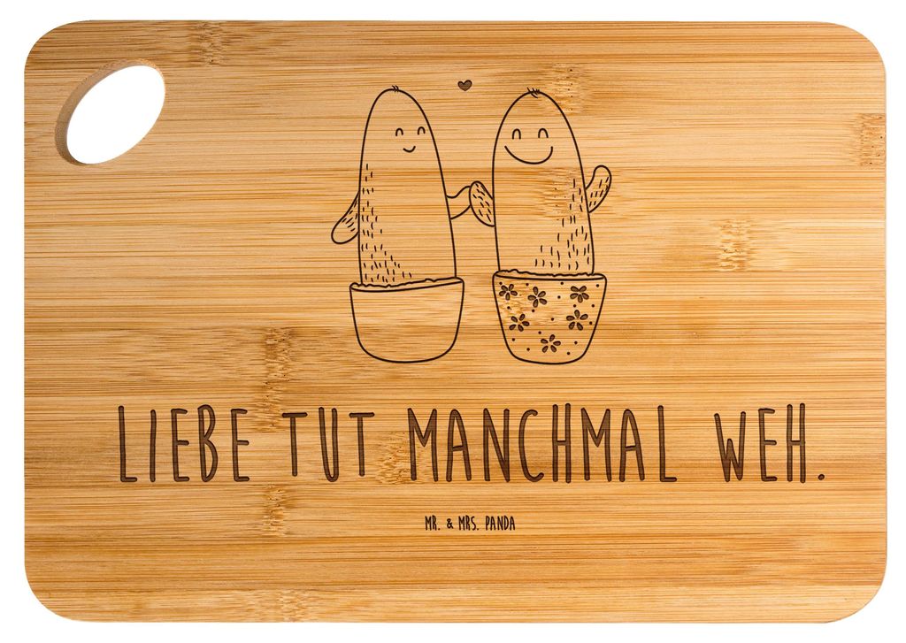 Mr. & Mrs. Panda Brett Kaktus Liebe - Transparent - Geschenk, Hochzeit, Verlobung, Trennung, Schneidebrett, vesperbrett, Kakteen, Holzbrett, Frühs...