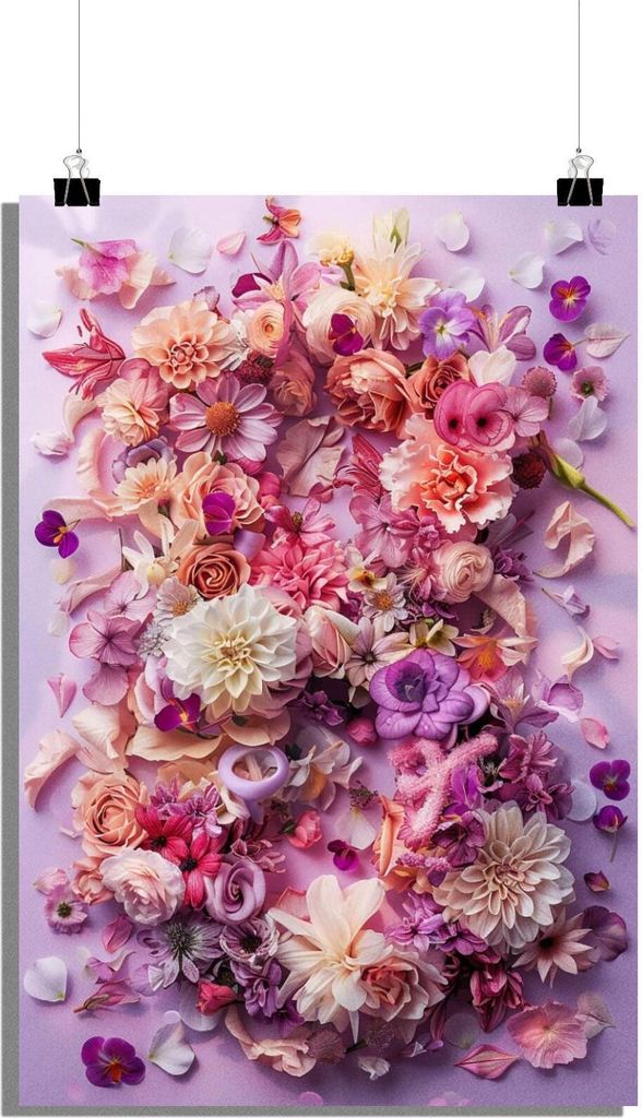 Blumen Poster - Blütenblätter Poster - Pflanzen Poster - Natur Poster - 51x71cm - Perfekt zum Einrahmen