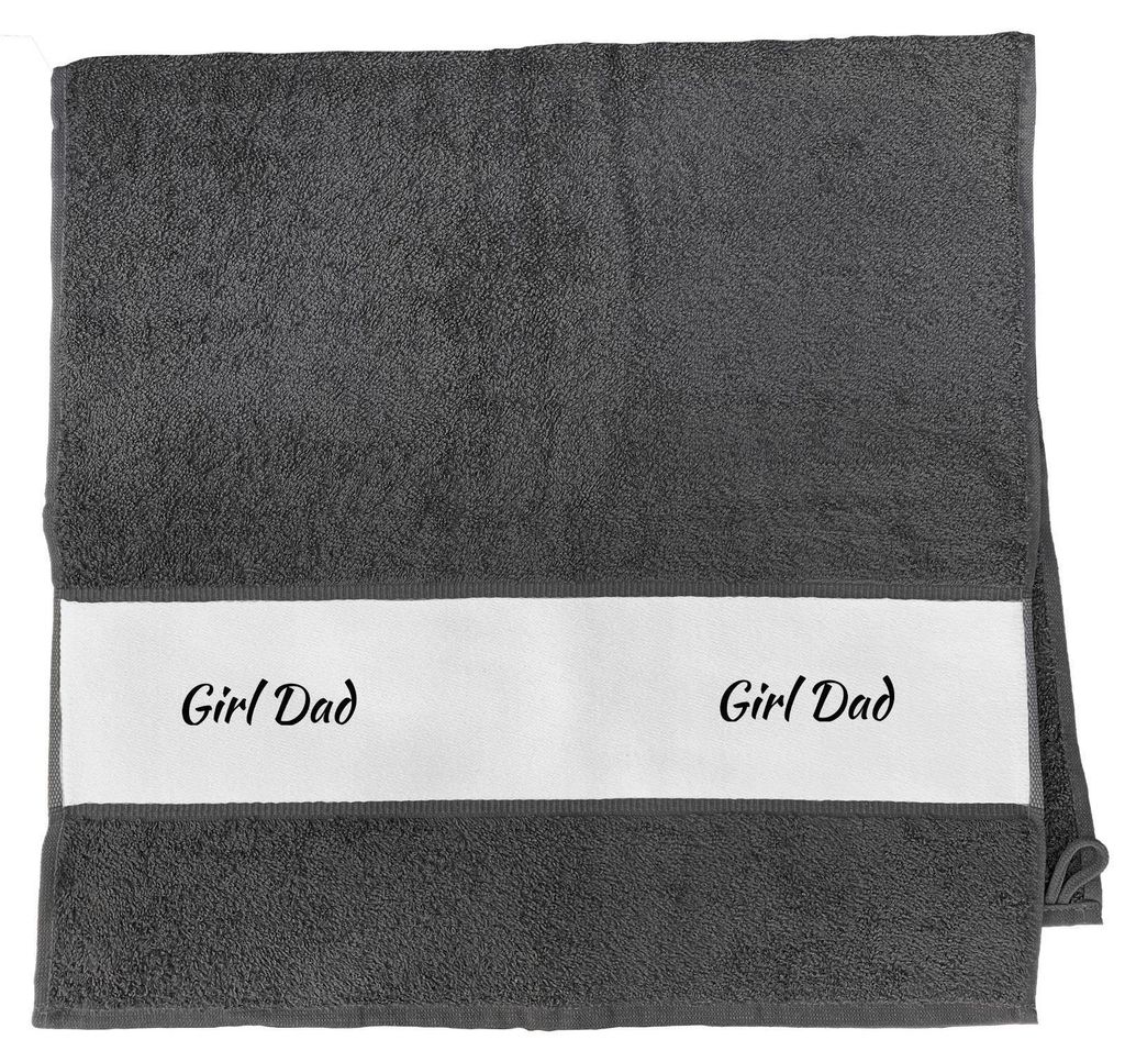 Huuraa Handtuch Girl Dad Schriftzug 50x100cm Graphite Baumwolle Handtuch Geschenkidee