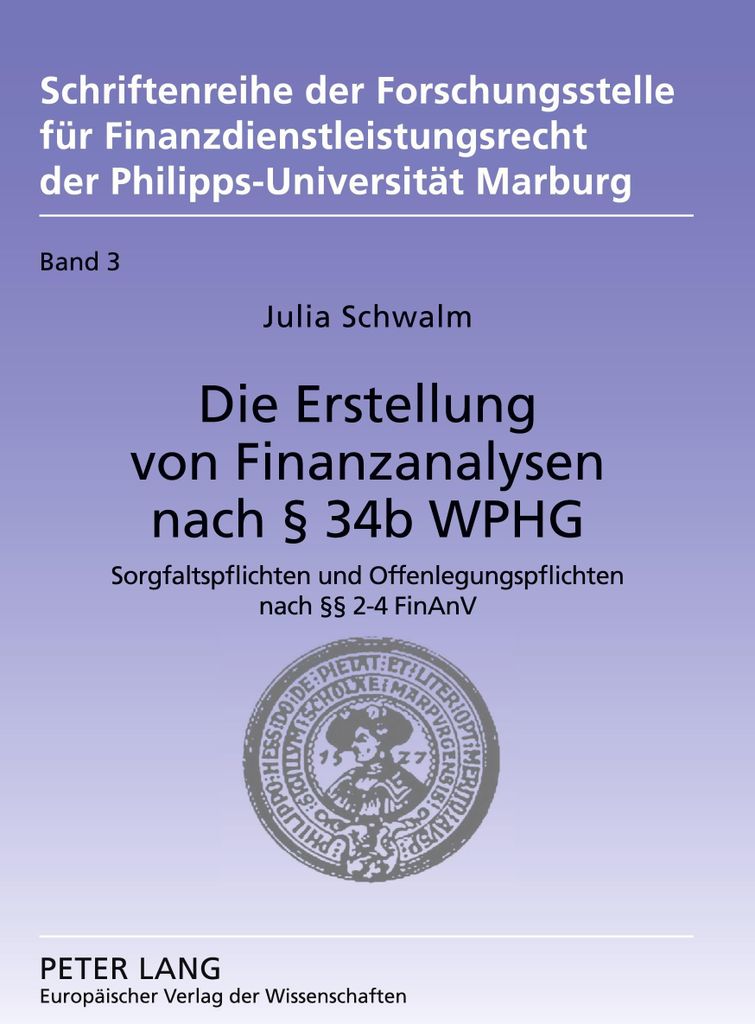 Die Erstellung von Finanzanalysen nach § 34b WpHG