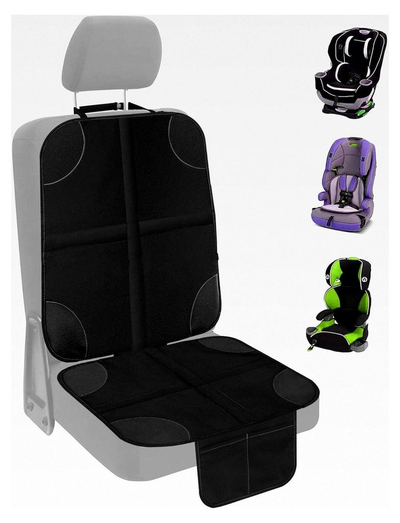 Kindersitzschoner für Autositz | Schutzmatte für Innenraum | Zubehör mit Mesh-Taschen für Pickup-Trucks