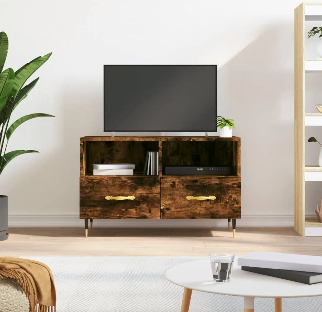 Mobile Porta TV Industrial Maison Exclusive 80cm Rovere Affumicato