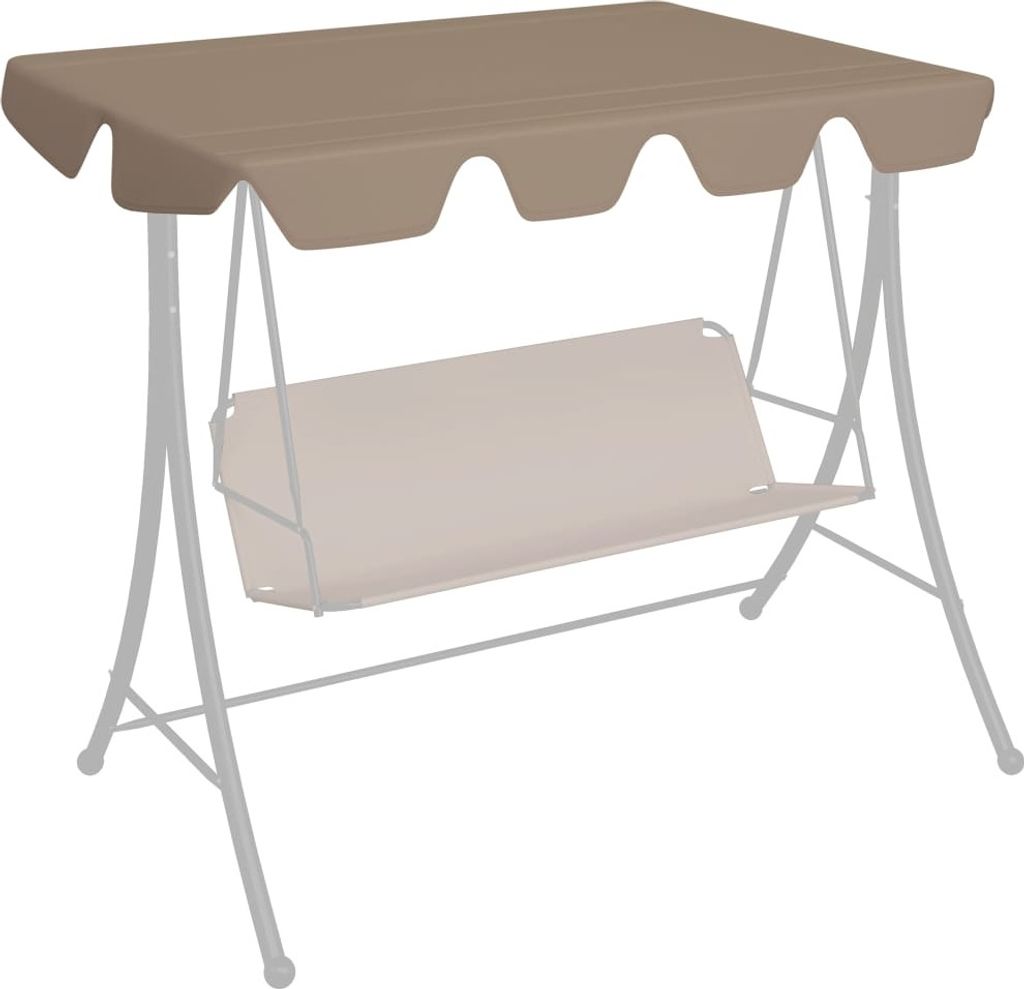 The Living Store Ersatzdach für Hollywoodschaukel Taupe 150/130x70/105 cm