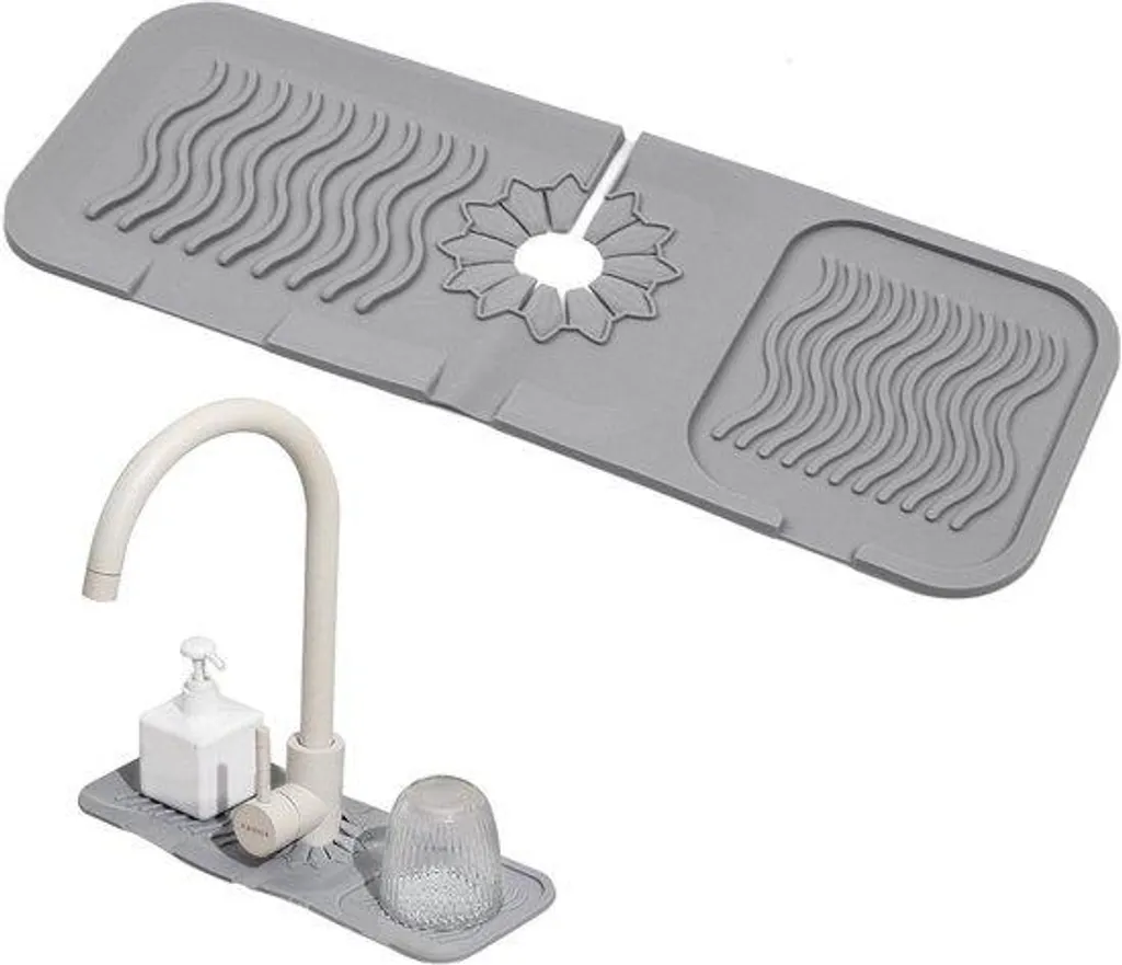 Tapis de robinet en silicone flexible, récupérateur d'eau et antidérapant