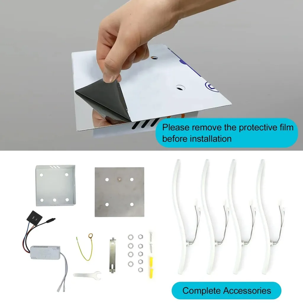 Plafonnier design argenté à LED intégrées 27W lumière blanche 6000K - 6