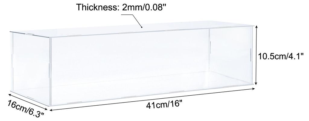 Display Kunststoff Box Aufbewahrungsbox Acryl Transparent Versammeln Staubdicht 41x16x10.5cm fš¹r Sammlerstš¹cke