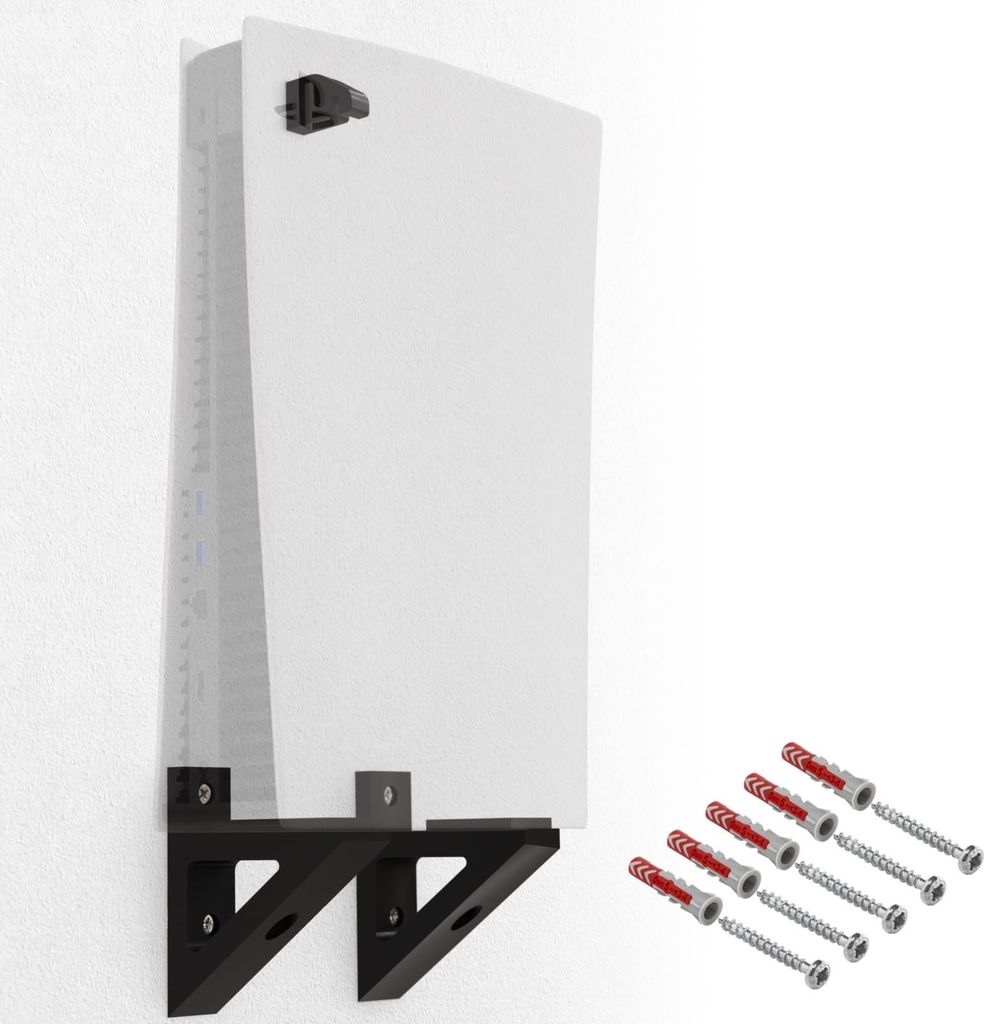 Wandhalterung Wandhalter passend für Sony PS5 Playstation 5 Disk Edition Halterung Anschluss Links Schwarz