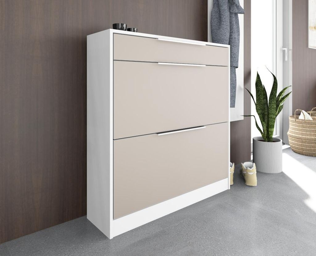Schuhschrank "Oliva1" Basic, weiß-cappuccino Produktbild 
