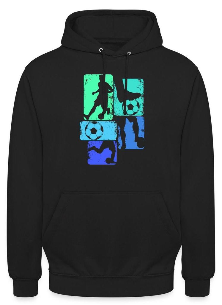 Spreadshirt Fußballspieler Silhouetten Mit Bällen Für Papa Uni Hoodie, M, Schwarz