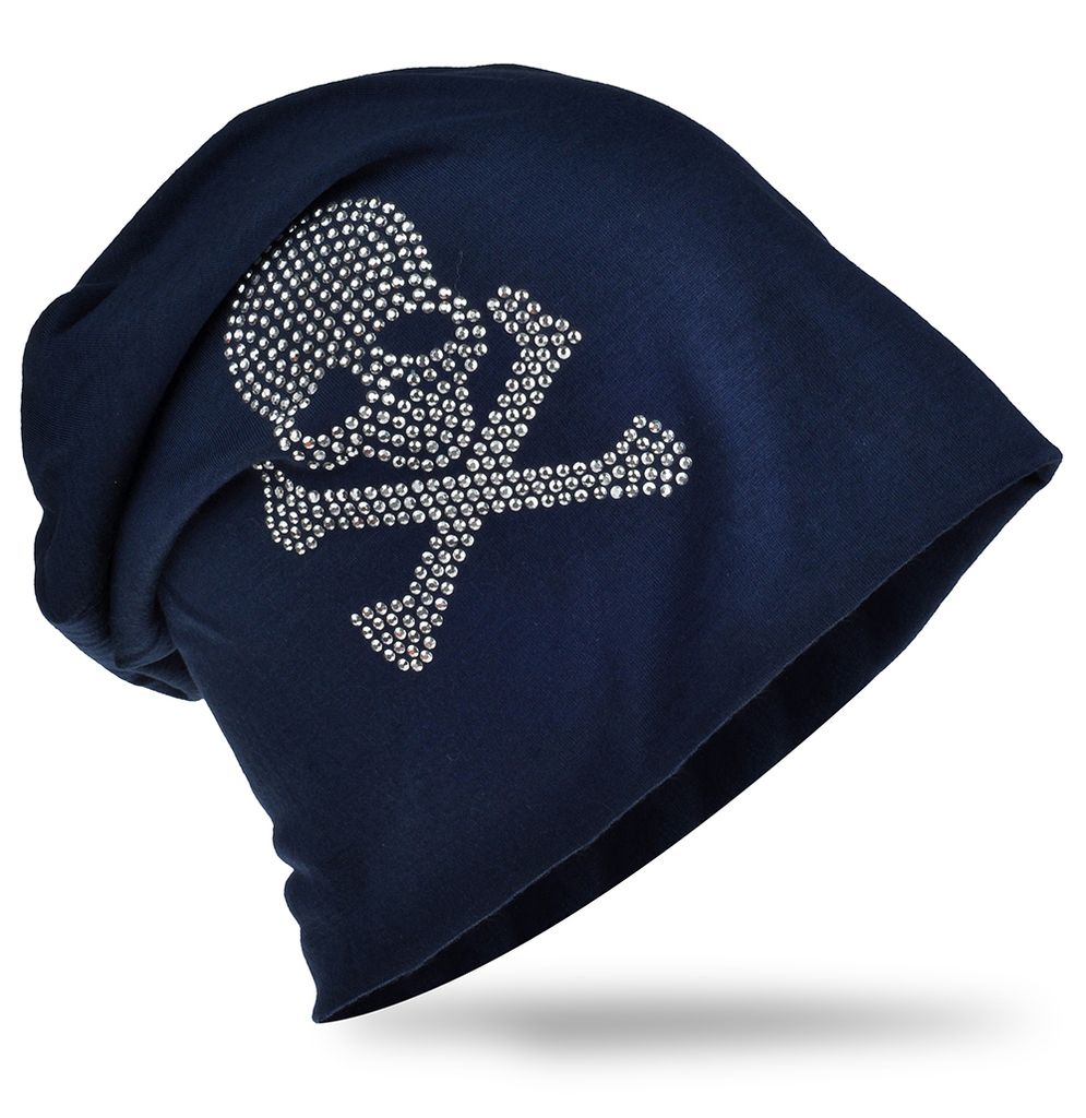 Beanie Muetze Pirat Dunkelblau Produktbild 