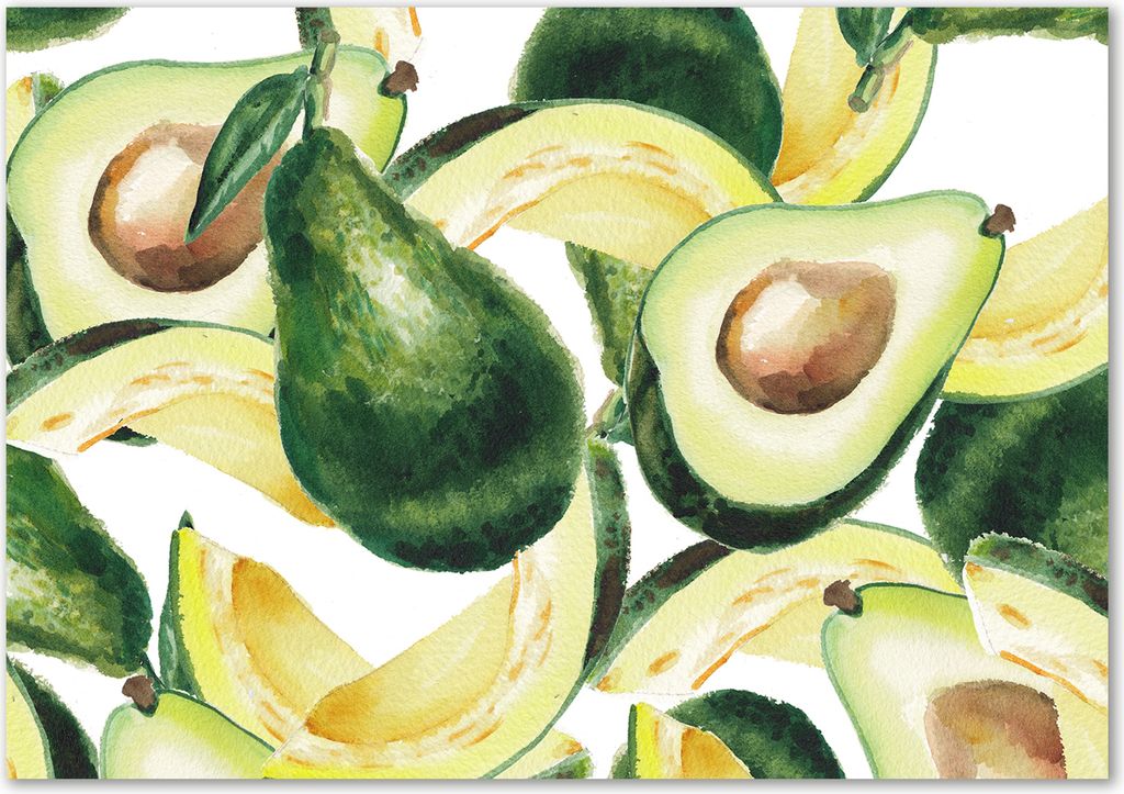 Tulup Leinwandbild - 100x70 cm - Wandkunst - Drucke auf Leinwand - Leinwanddruck - Essen & Getränke - Grün - Avocado