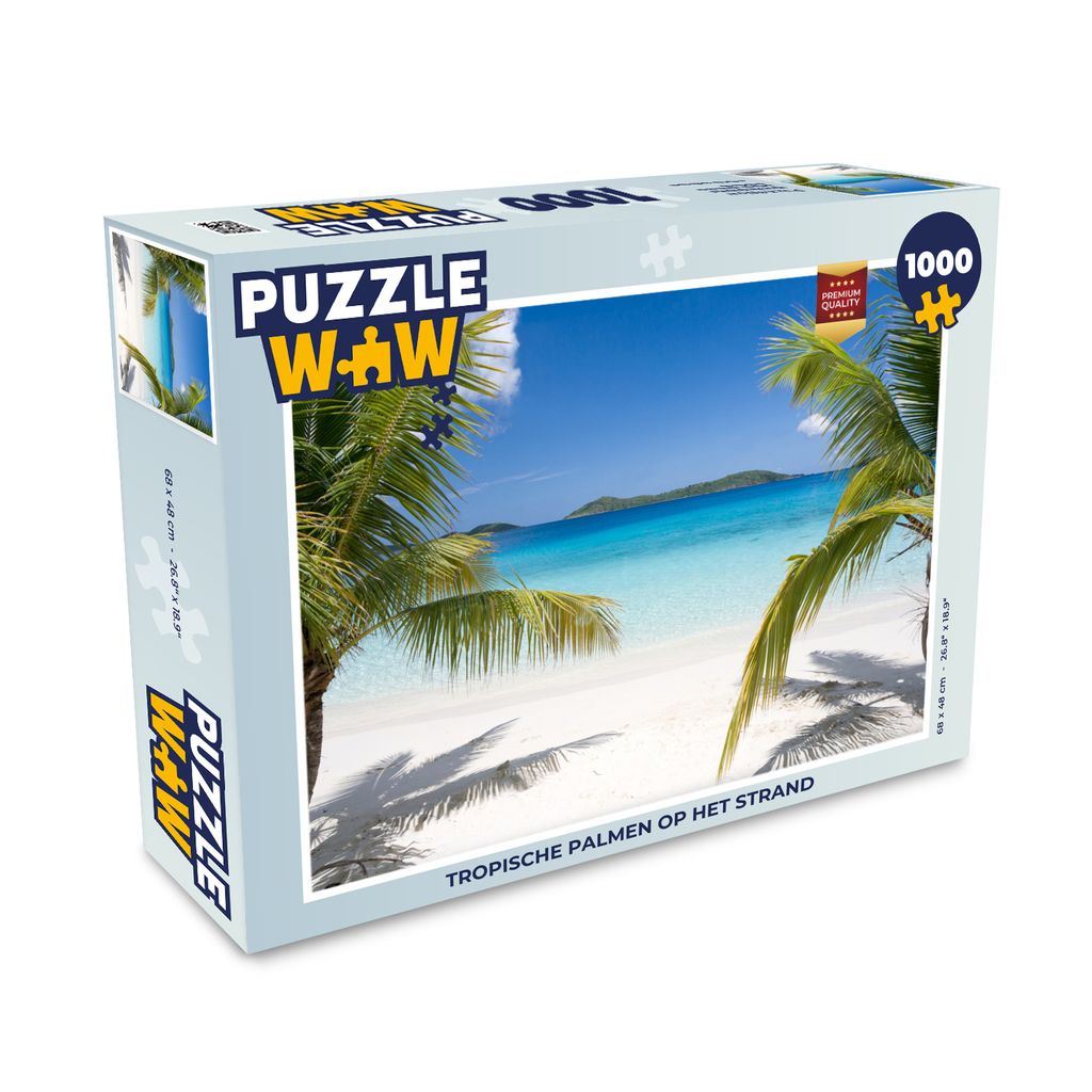 MuchoWow Puzzle 1000 Teile Tropische Palmen am Strand - Erwachsene - Rätsel