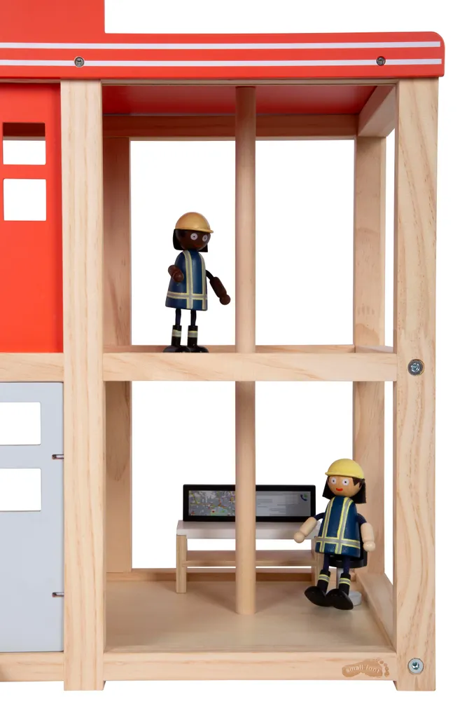 Caserne de pompiers bois Small Foot : rampe de descente et accessoires - 8