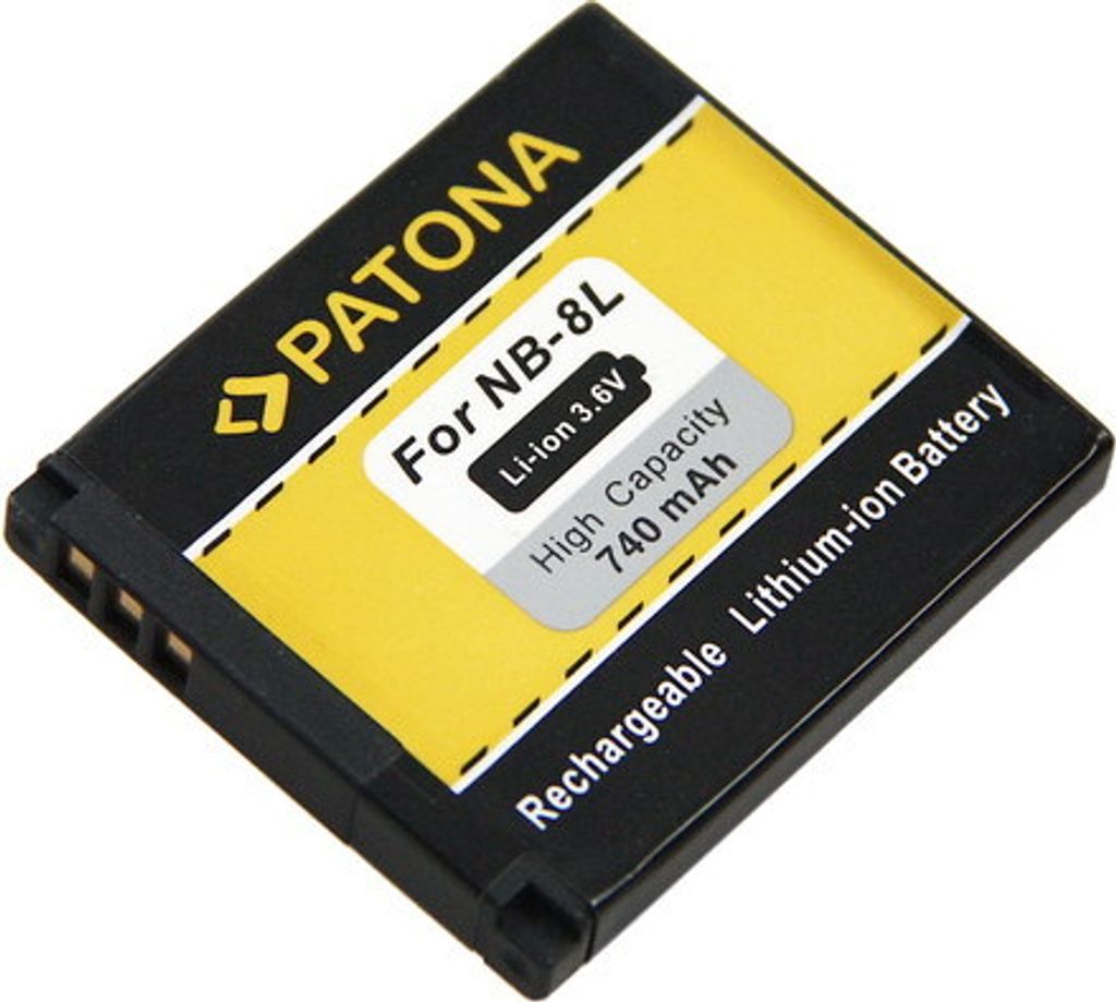 Patona Akku kompatibel mit Canon NB-8L 740 mAh / 2,7 Wh / Produktbild 