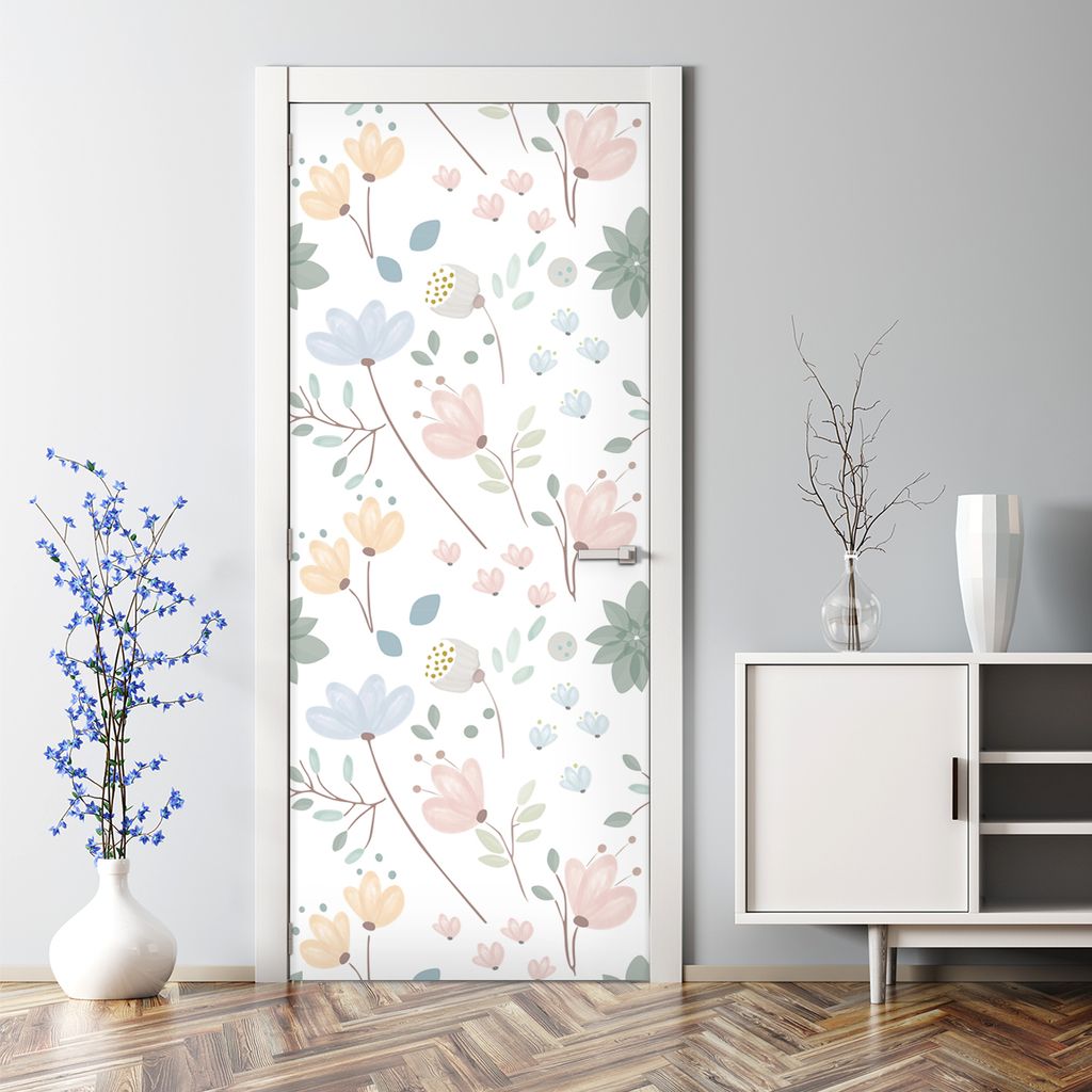 Dekorative Aufkleber selbstklebend Türaufkleber Türposter dekoration Frühlingsfeldblumen 85 x 200 cm