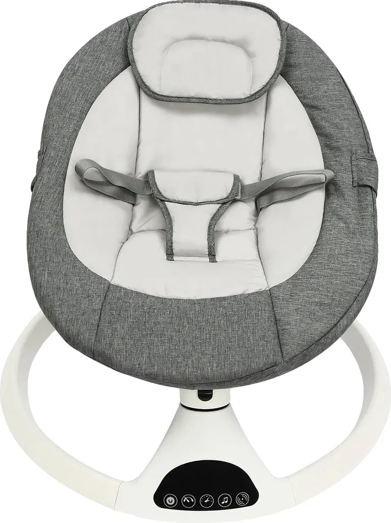 Fauteuil électrique balancement sécurisé et rembourrage confort gris
