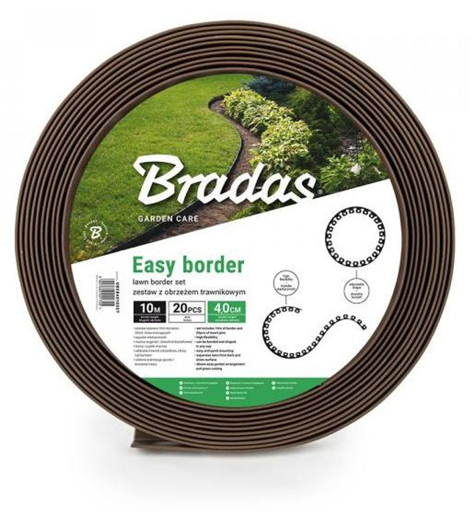 Beeteinfassung, braun 10m x 40mm EASY BORDER BRADAS