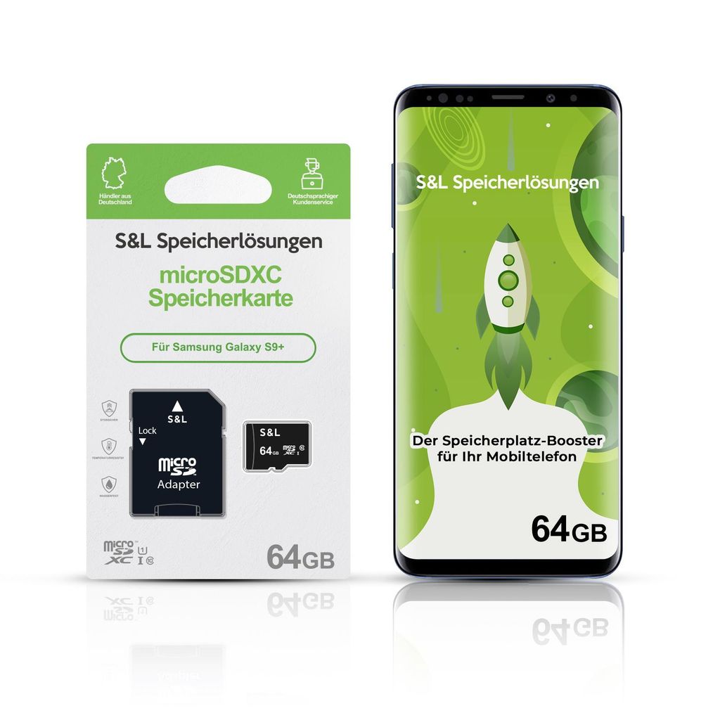 microSD Speicherkarte S&L für Samsung Galaxy S9+ - Speicherkapazität: 64 GB