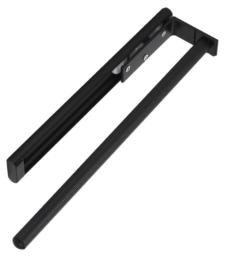 Aluminium Handtuchhalter TED 1-armig schwarz matt (325-487 mm, ausziehbar) Teleskop-Handtuchauszug für Bad oder Küche