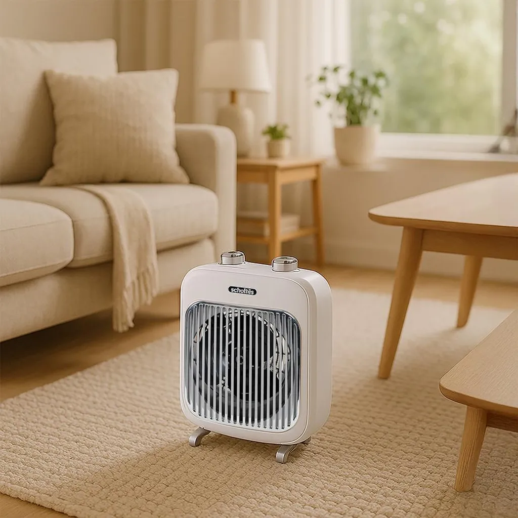 Chauffage soufflant puissant 2000W blanc Scholtes SCSV500B compact