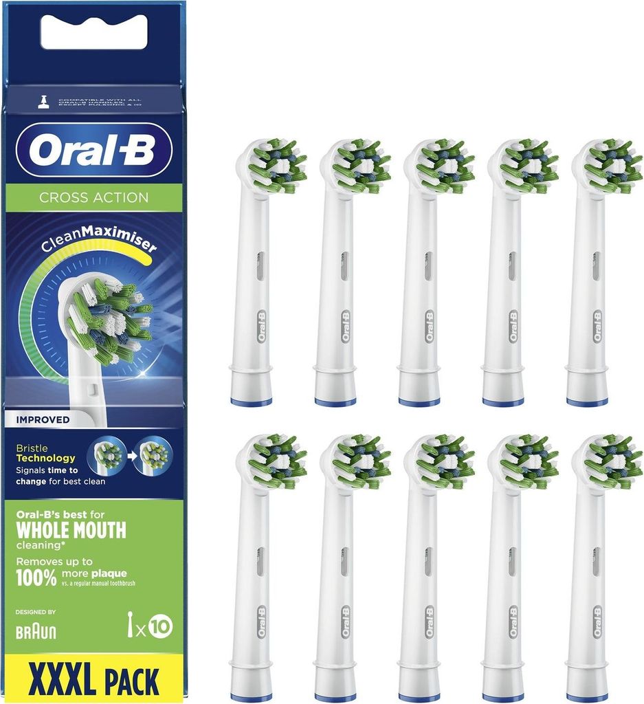 Oral-B CrossAction 80339346 Zahnbürstenkopf 10 Stück Blau, Produktbild 
