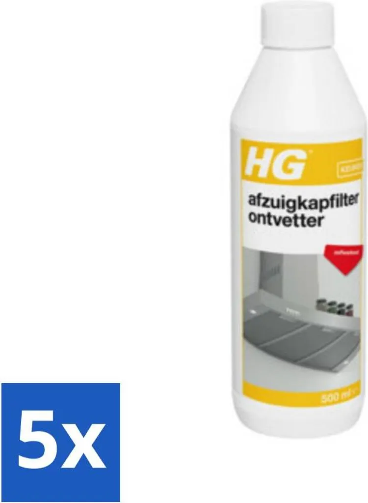 Cucina Senza Odori: HG Sgrassatore Filtri Cappa 500ml - Set da 5