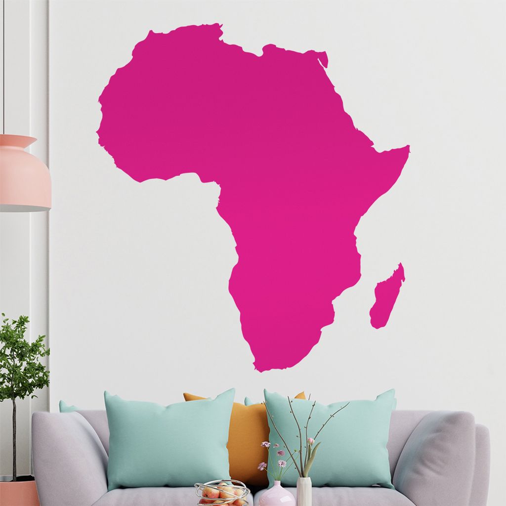 KIWISTAR Land Afrika Silhouette Umriss Kontinent Wandtattoo in 6 Größen - Wandaufkleber Wall Sticker - Dekoration, Küche, Wohnzimmer, Schlafzimm...