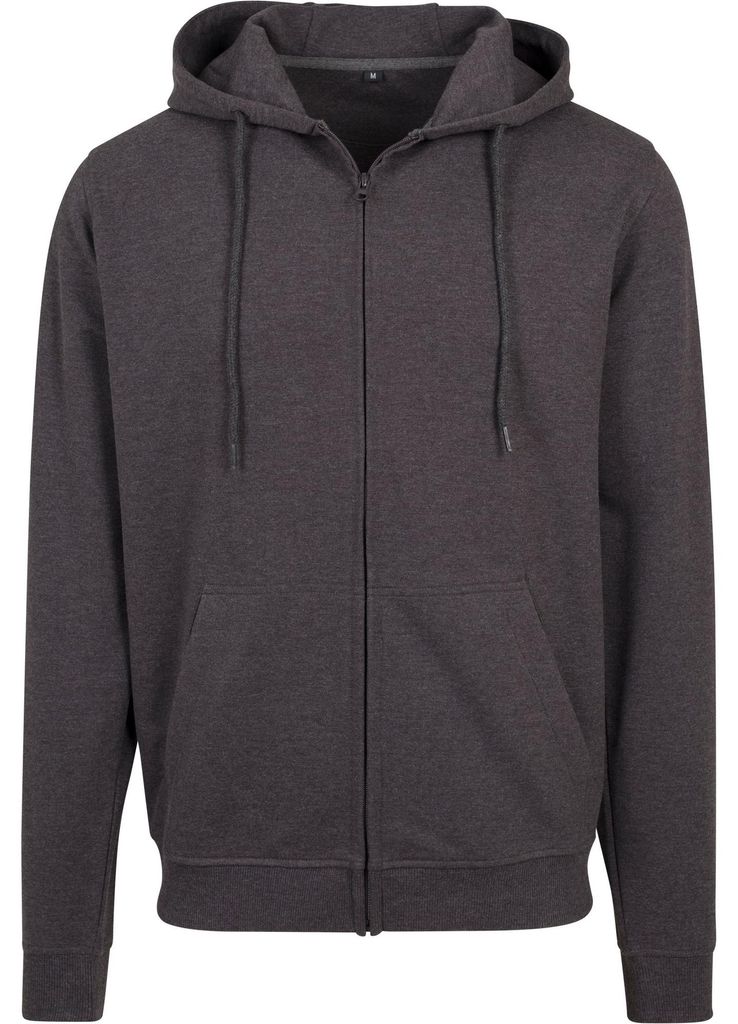 Build Your Brand - Hoodie mit durchgehendem Reißverschluss für Herren LT2167 (M) (Holzkohle)