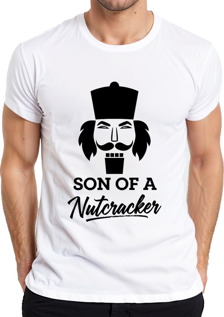 SON OF A Nutcracker Weihnachten Nussknacker lustig humorvoll Herren T-Shirt, Weiß, XL